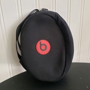 Beats by Dre Soft Case SOLO HD Headphones Bag Black Red Zipper Pouch